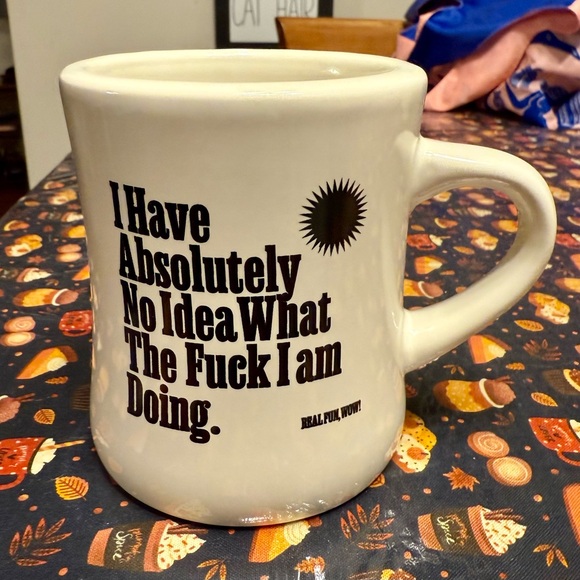 New, Beige & Black Funny NSFW Ceramic Mug- I Have No Idea What the F I Am Doing - Picture 2 of 2